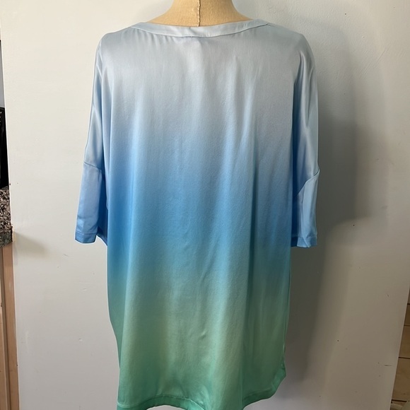 Badgley Mischka Hombre Short Sleeve Silk Tunic Size 1X - Picture 4 of 6